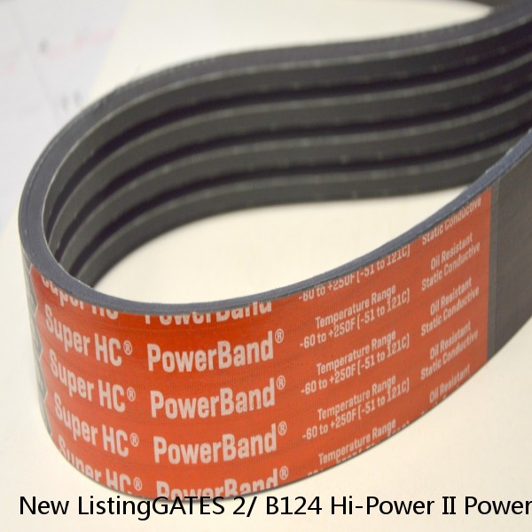 New ListingGATES 2/ B124 Hi-Power II PowerBand V-Belt 9093-4124 NEW BELT NIB    x lot #1 small image